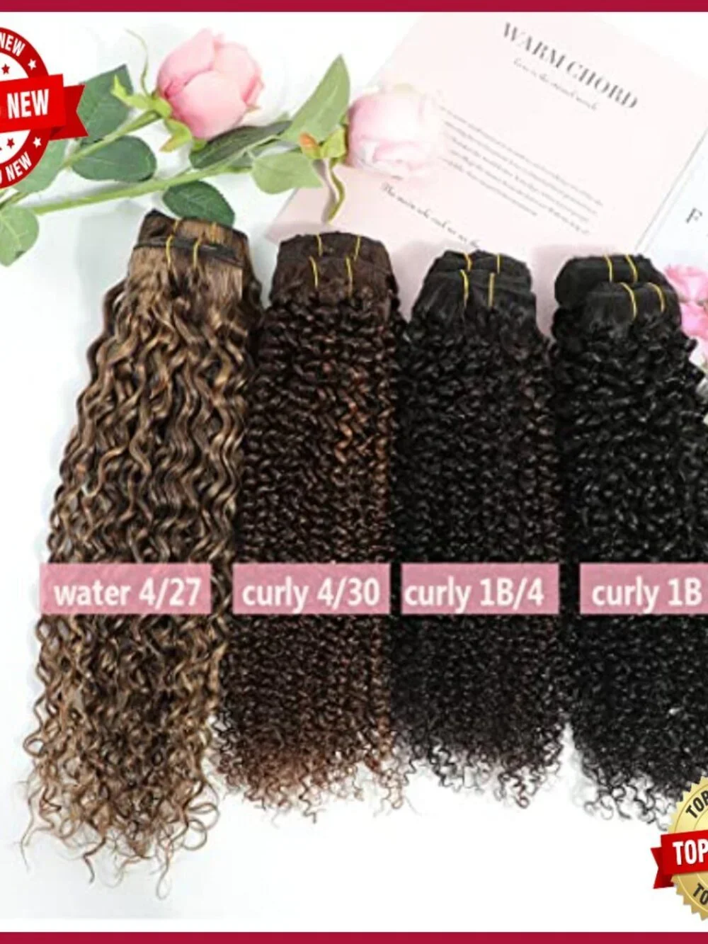 10-Piece Clip-In Human Hair Extensions, Water Wavy Curly Style, 120g